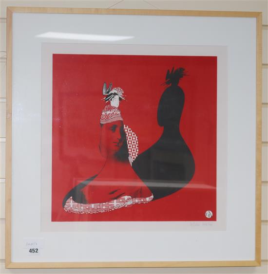 Lee Baker, artists proof print of a geisha, signed, 46 x 47cm